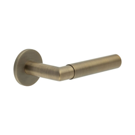 CR-102 Antique Brass Fixed Dead Round Rose Door Handle