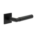 CR-102 Black Sprung Square Rose Door Handle