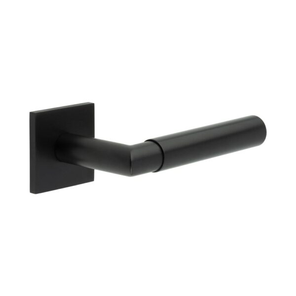 CR-102 Black Sprung Square Rose Door Handle