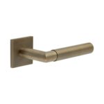 CR-102 Antique Brass Unsprung Square Rose Door Handle