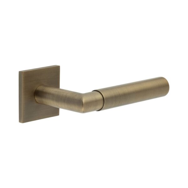 CR-102 Antique Brass Unsprung Square Rose Door Handle