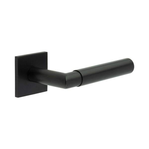 CR-102 Black Unsprung Square Rose Door Handle