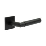 CR-102 Black Fixed Dead Square Rose Door Handle