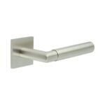 CR-102 Satin Stainless Steel  Fixed Dead Square Rose Door Handle