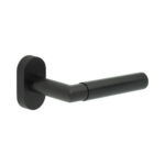 CR-102 Black Multi Point Oval Rose Door Handle