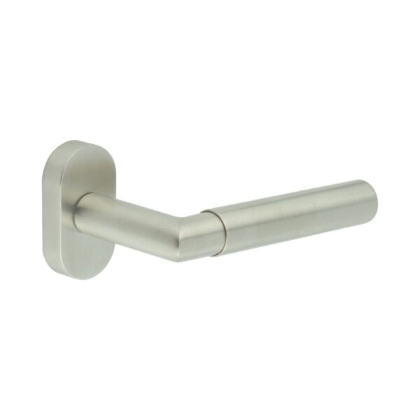 CR-102 Satin Stainless Steel Multi Point Oval Rose Door Handle