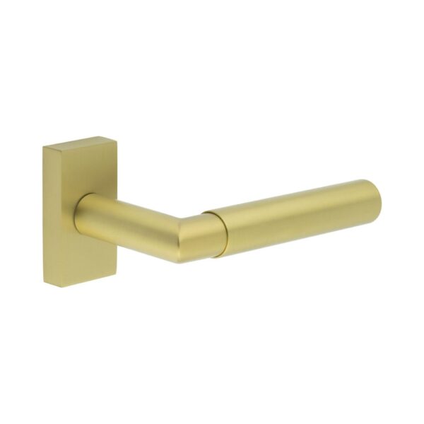 CR-102 Satin Brass Multi Point Rectangular Rose Door Handle