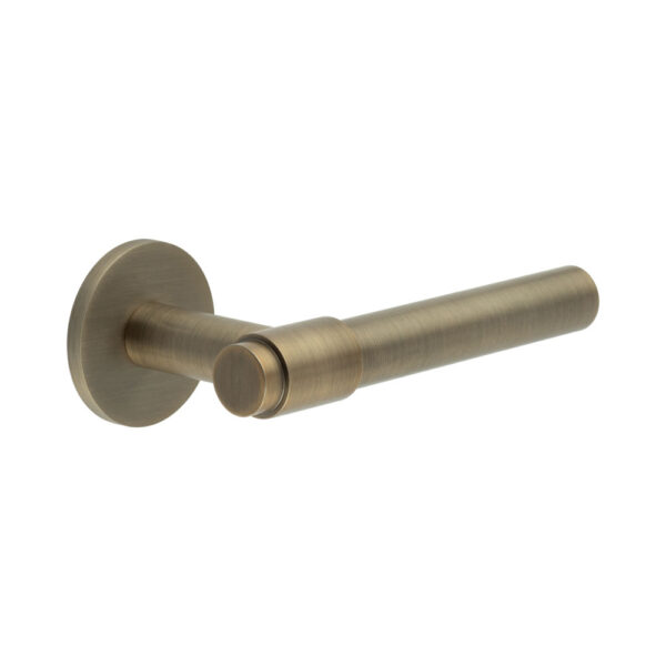 CR-103 Antique Brass Sprung Round Rose Door Handle