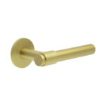 CR-103 Satin Brass Fixed Dead Round Rose Door Handle
