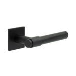 CR-103 Black Sprung Square Rose Door Handle