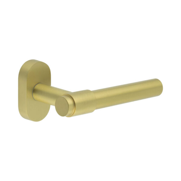 CR-103 Satin Brass Multi Point Oval Rose Door Handle