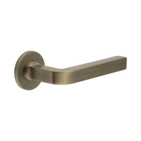 CR-104 Antique Brass Sprung Round Rose Door Handle