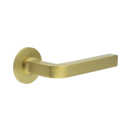 CR-104 Satin Brass Unsprung Round Rose Door Handle