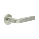 CR-104 Satin Stainless Steel  Fixed Dead Round Rose Door Handle