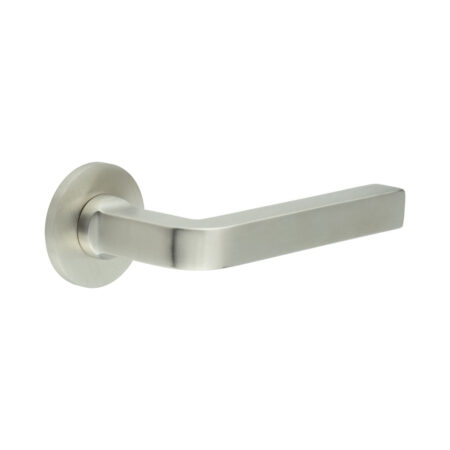 CR-104 Satin Stainless Steel  Fixed Dead Round Rose Door Handle