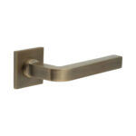 CR-104 Antique Brass Sprung Square Rose Door Handle