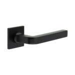 CR-104 Black Sprung Square Rose Door Handle