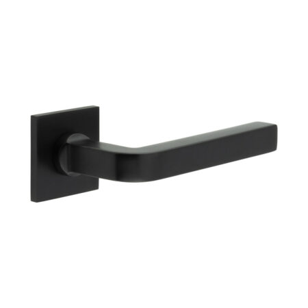 CR-104 Black Sprung Square Rose Door Handle