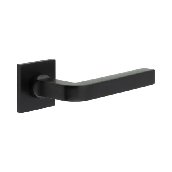 CR-104 Black Unsprung Square Rose Door Handle