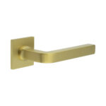 CR-104 Satin Brass Fixed Dead Square Rose Door Handle