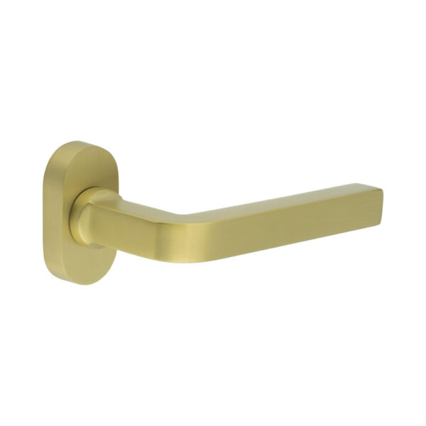 CR-104 Satin Brass Multi Point Oval Rose Door Handle