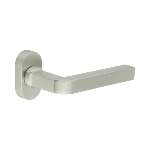 CR-104 Satin Stainless Steel Multi Point Oval Rose Door Handle