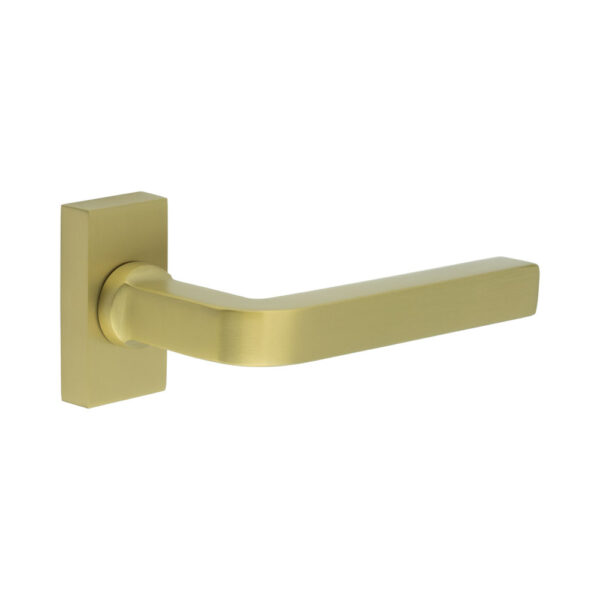 CR-104 Satin Brass Multi Point Rectangular Rose Door Handle