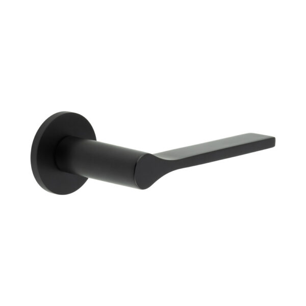 CR-105 Black Sprung Round Rose Door Handle