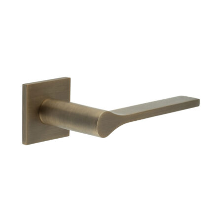 CR-105 Antique Brass Unsprung Square Rose Door Handle