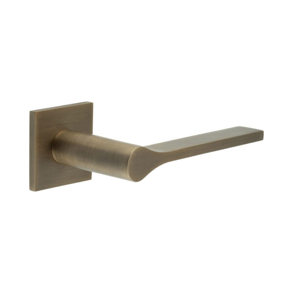 CR-105 Antique Brass Unsprung Square Rose Door Handle