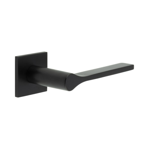 CR-105 Black Unsprung Square Rose Door Handle