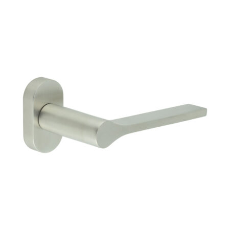 CR-105 Satin Stainless Steel Multi Point Oval Rose Door Handle