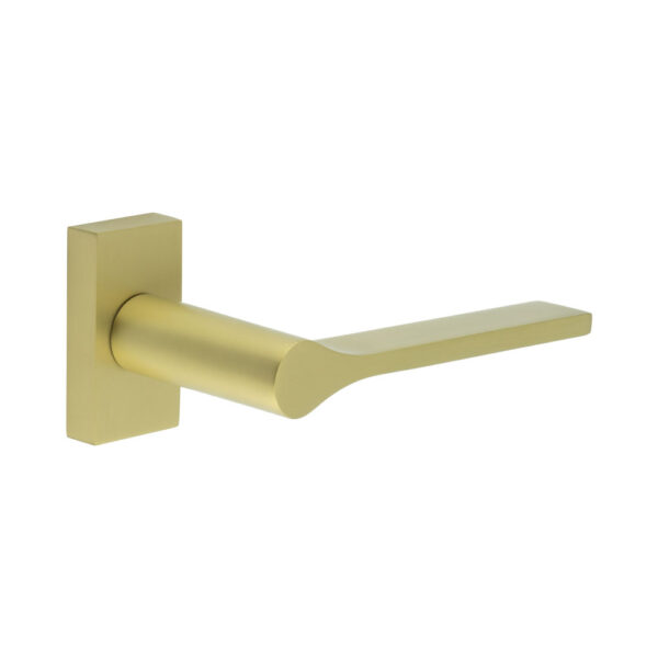 CR-105 Satin Brass Multi Point Rectangular Rose Door Handle