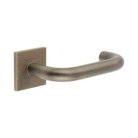 CR-106 Antique Brass Sprung Square Rose Door Handle
