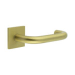 CR-106 Satin Brass Unsprung Square Rose Door Handle