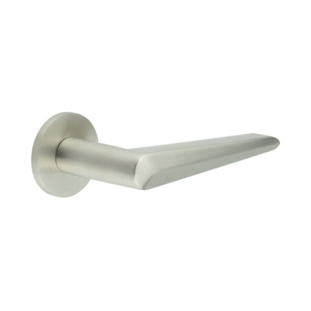 CR-107 Satin Stainless Steel  Sprung Round Rose Door Handle