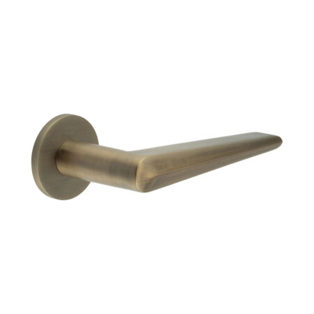 CR-107 Antique Brass Fixed Dead Round Rose Door Handle