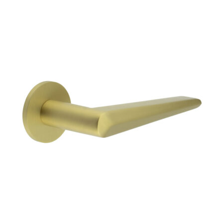 Frelan CR-107 Satin Brass Fixed Dead Round Rose Door Handle