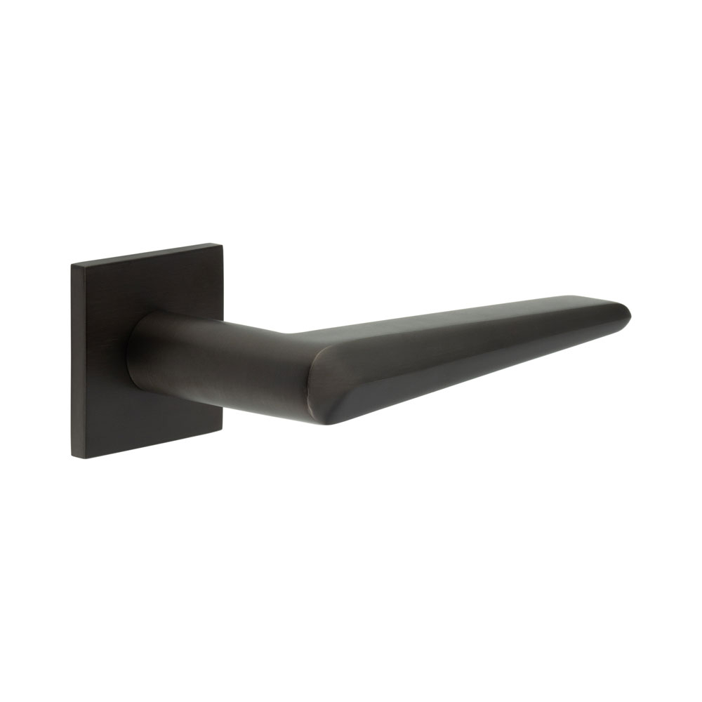 cr-107b1db.jpg CR-107 Dark Bronze Sprung Square Rose Door Handle - Image 1