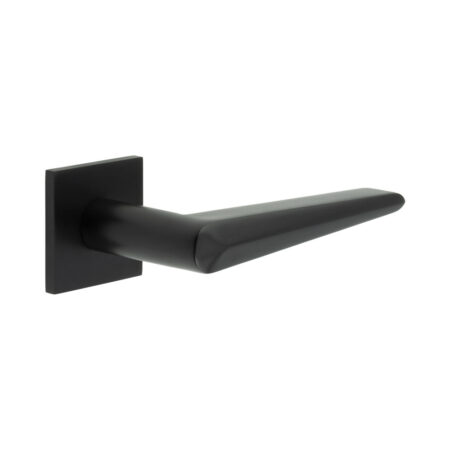 CR-107 Black Sprung Square Rose Door Handle