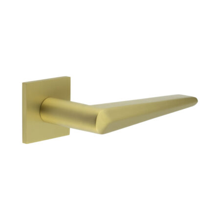 Frelan CR-107 Satin Brass Sprung Square Rose Door Handle