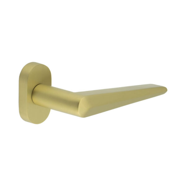 CR-107 Satin Brass Multi Point Oval Rose Door Handle