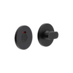 CR-801 Black Thumb Turn & Lock Round Rose w/ Indicator