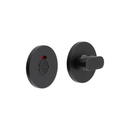CR-801 Black Thumb Turn & Lock Round Rose w/ Indicator