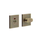 CR-801 Antique Brass Thumb Turn & Lock Square Rose w/ Indicator