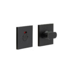 CR-801 Black Thumb Turn & Lock Square Rose w/ Indicator