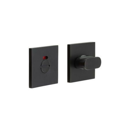 CR-801 Black Thumb Turn & Lock Square Rose w/ Indicator