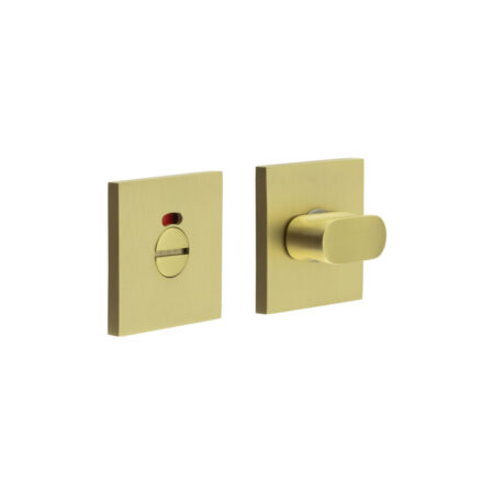 CR-801 Satin Brass Thumb Turn & Lock Square Rose w/ Indicator