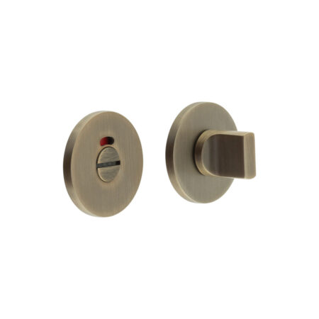 CR-802 Antique Brass Thumb Turn & Lock Round Rose w/ Indicator
