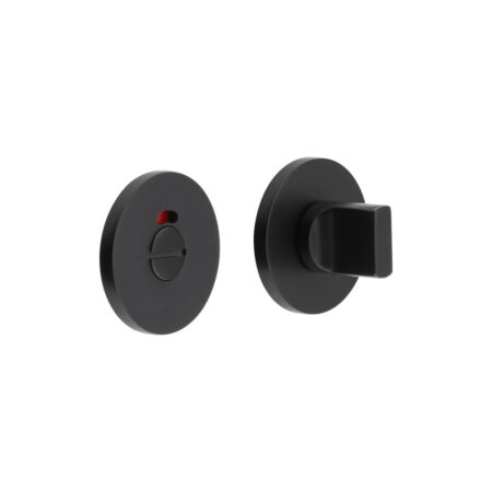 CR-802 Black Thumb Turn & Lock Round Rose w/ Indicator